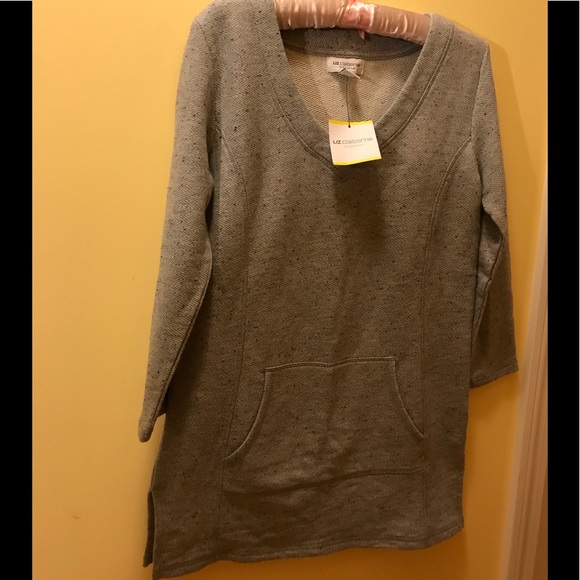 LIZ Claiborne Weekend NWT  KANGAROO POCKET TUNIC - Picture 2 of 8